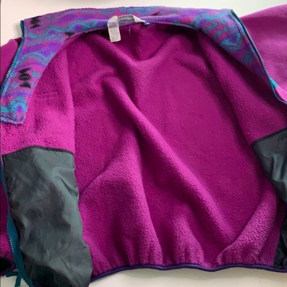 Vintage Columbia Saved By The Bell 1990 purple magenta fleece zip up pullover - Picture 8 of 8